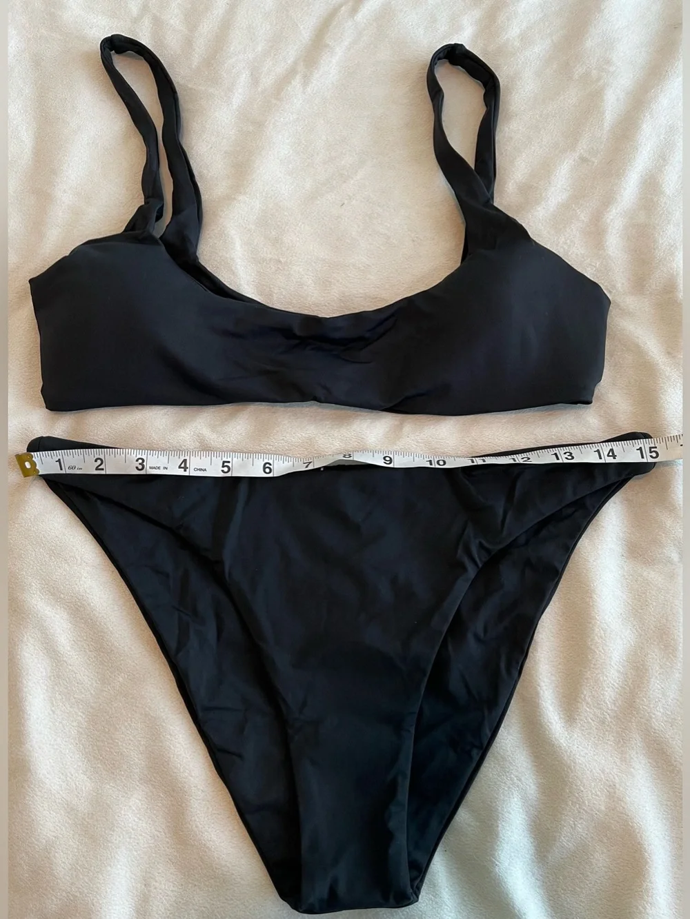 L*Space Bikini Set Prince Top & Camacho Bottom XL Black Resortwear Bathing Suit